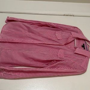 Gingham pink banana republic button